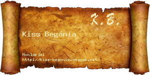 Kiss Begónia névjegykártya