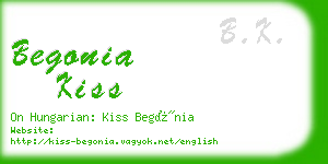 begonia kiss business card